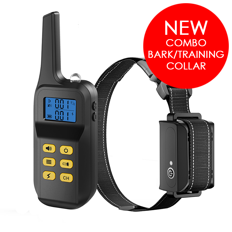 280m Range COMBO Dog Training/Bark Collar for Dogs 3Kg upwards (#852)